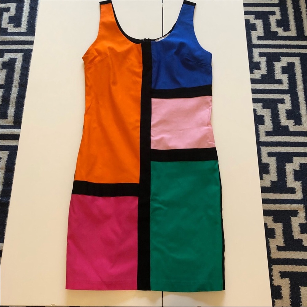 Vintage 80s colorblock dress
